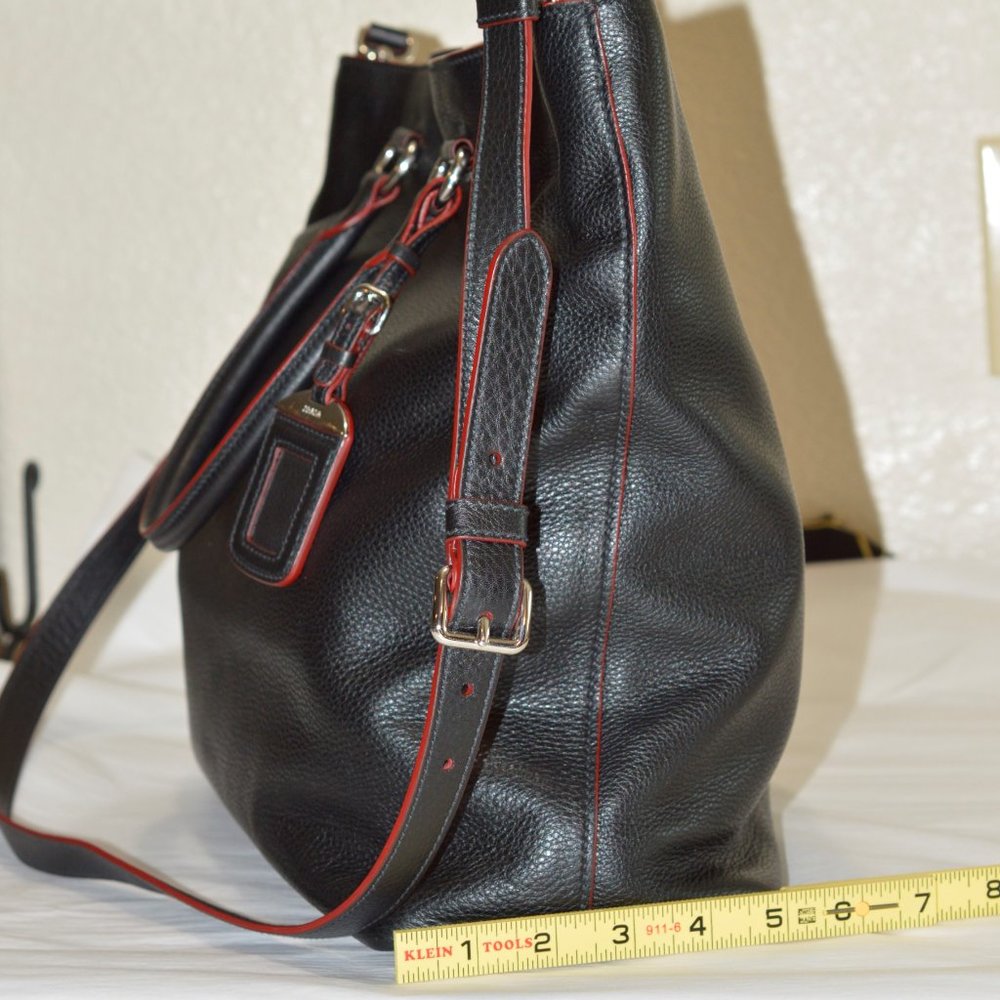 New Prada Crossbody Tote in Silver Perfect Thickness Italian Leather W Tags - Picture 10 of 12